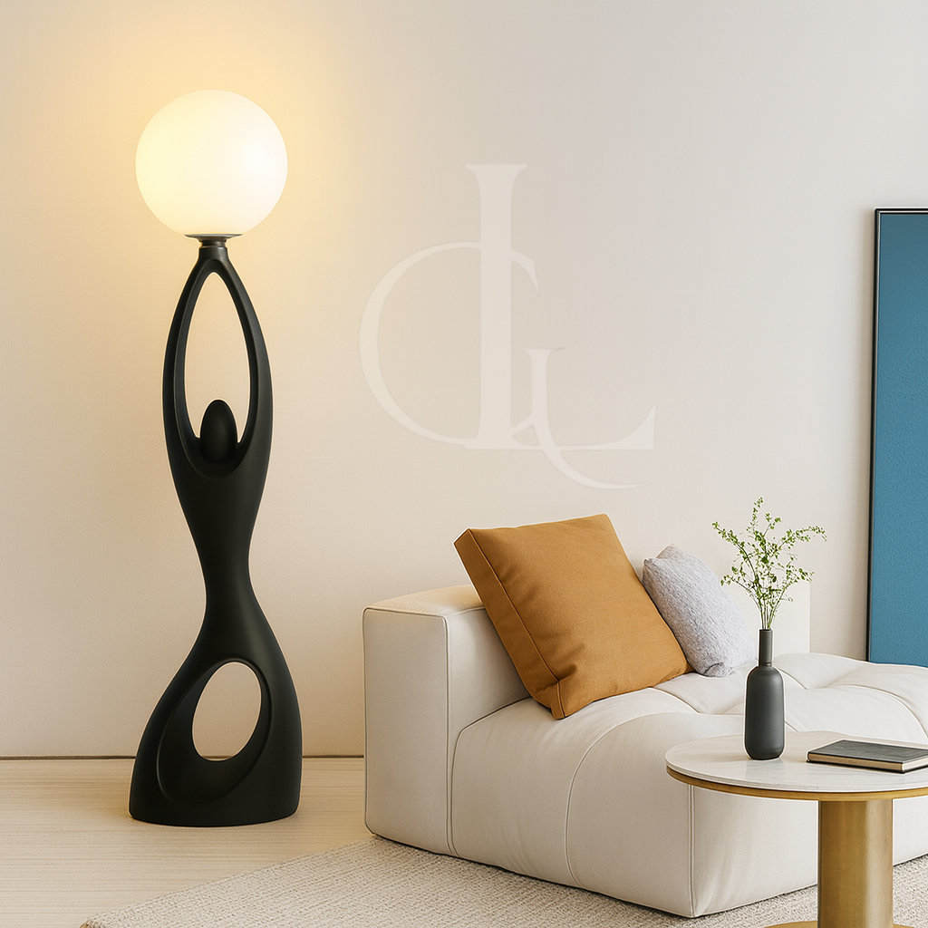 Heaven Sent (Black) Sculpture Floor Lamp